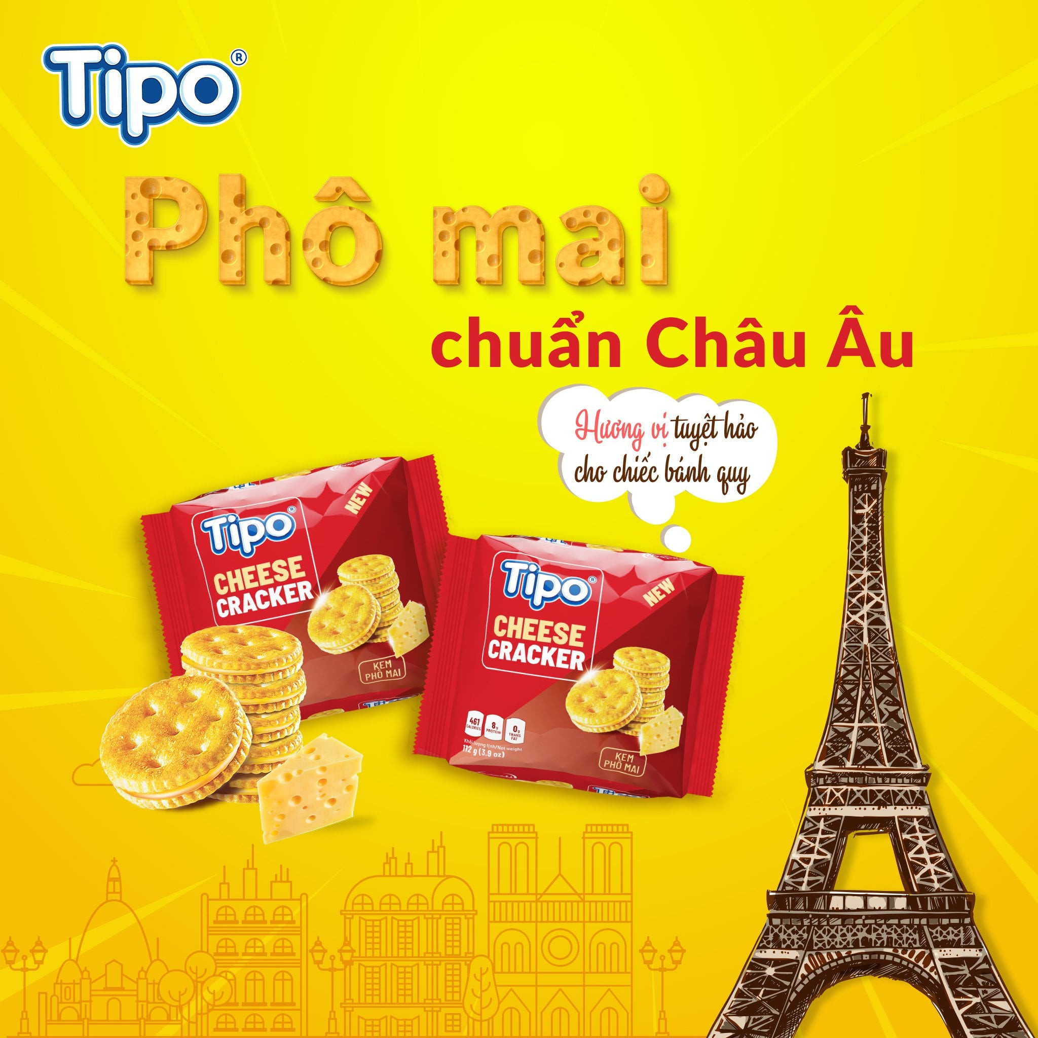 [000] Bánh Tipo craker cheese 112g