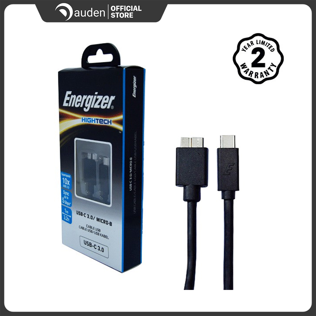Cáp Type-C 3.0 to Micro-B Energizer 1.2m C11C3MCGBK4 (Đen)