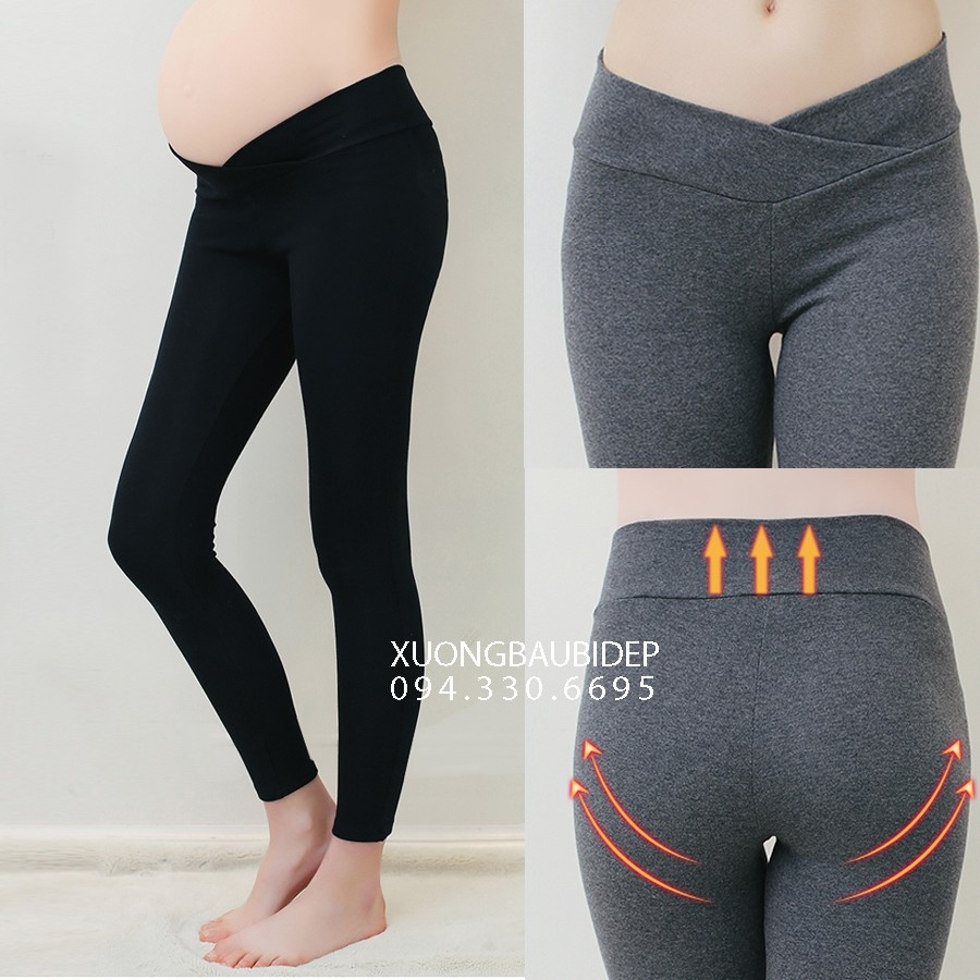 Quần bầu legging cạp chéo chất đẹp
