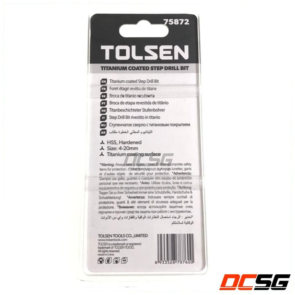 Mũi khoan tháp (4-20mm) phủ TITAN TOLSEN 75872 | DCSG