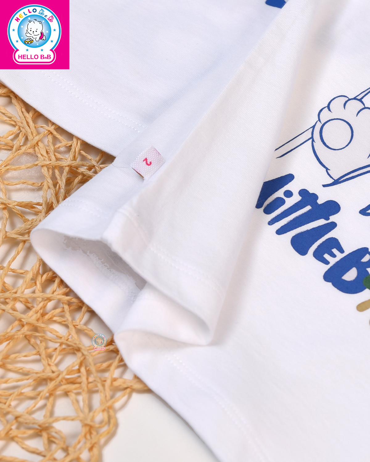 Áo cổ viền bo tay ngắn 0009 (hình in ngẫu nhiên) - HELLO BnB