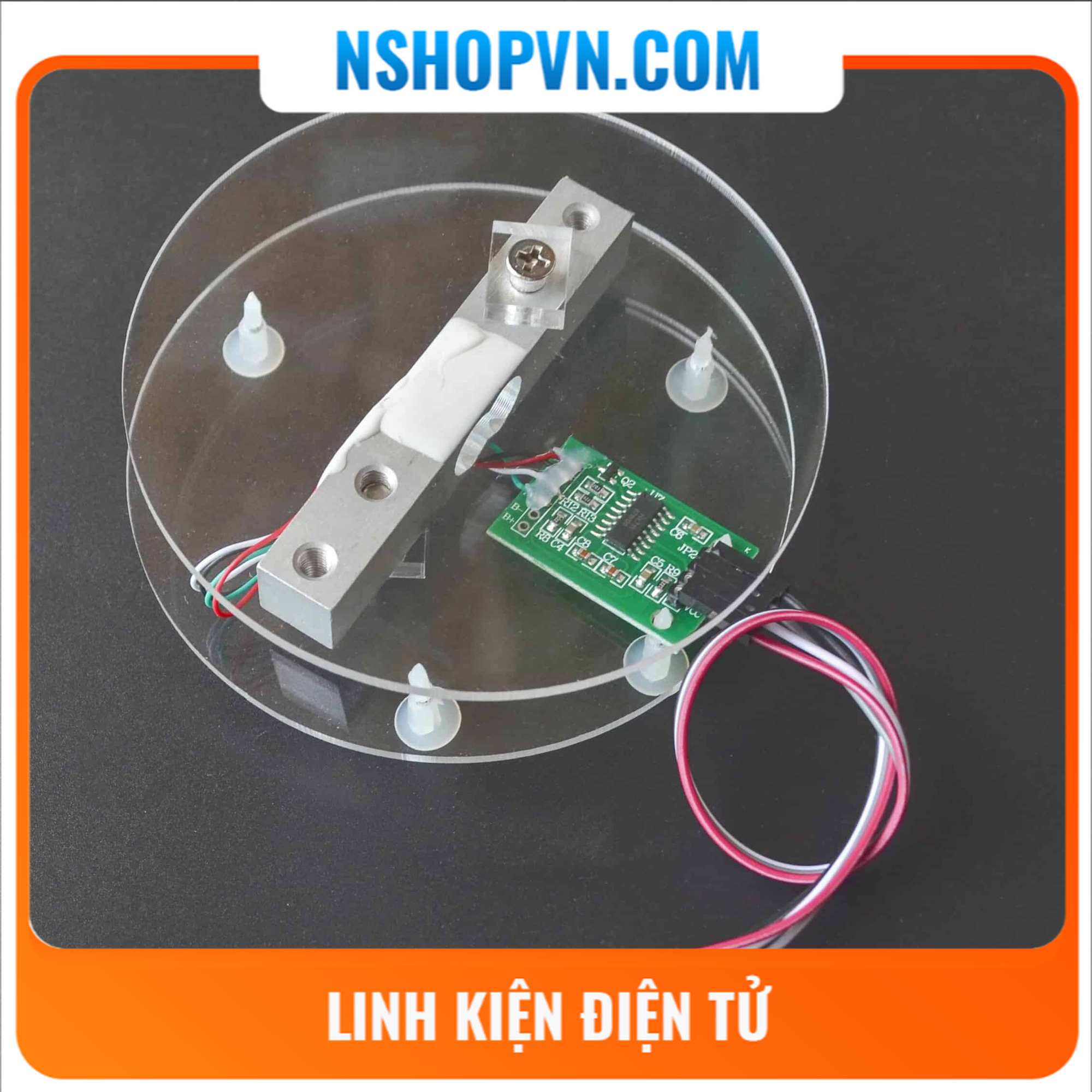 Bộ Cảm Biến Cân Nặng Loadcell 5kg + Khung Bàn Cân Mica