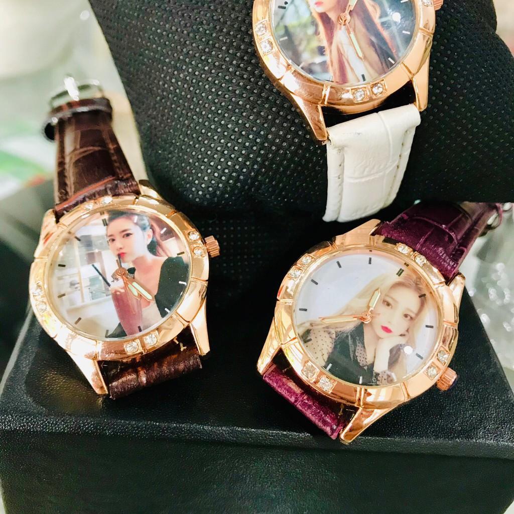 [ In hình theo yêu cầu ] Đồng hồ thời trang nữ mặt đính cườm cực đẹp SC855