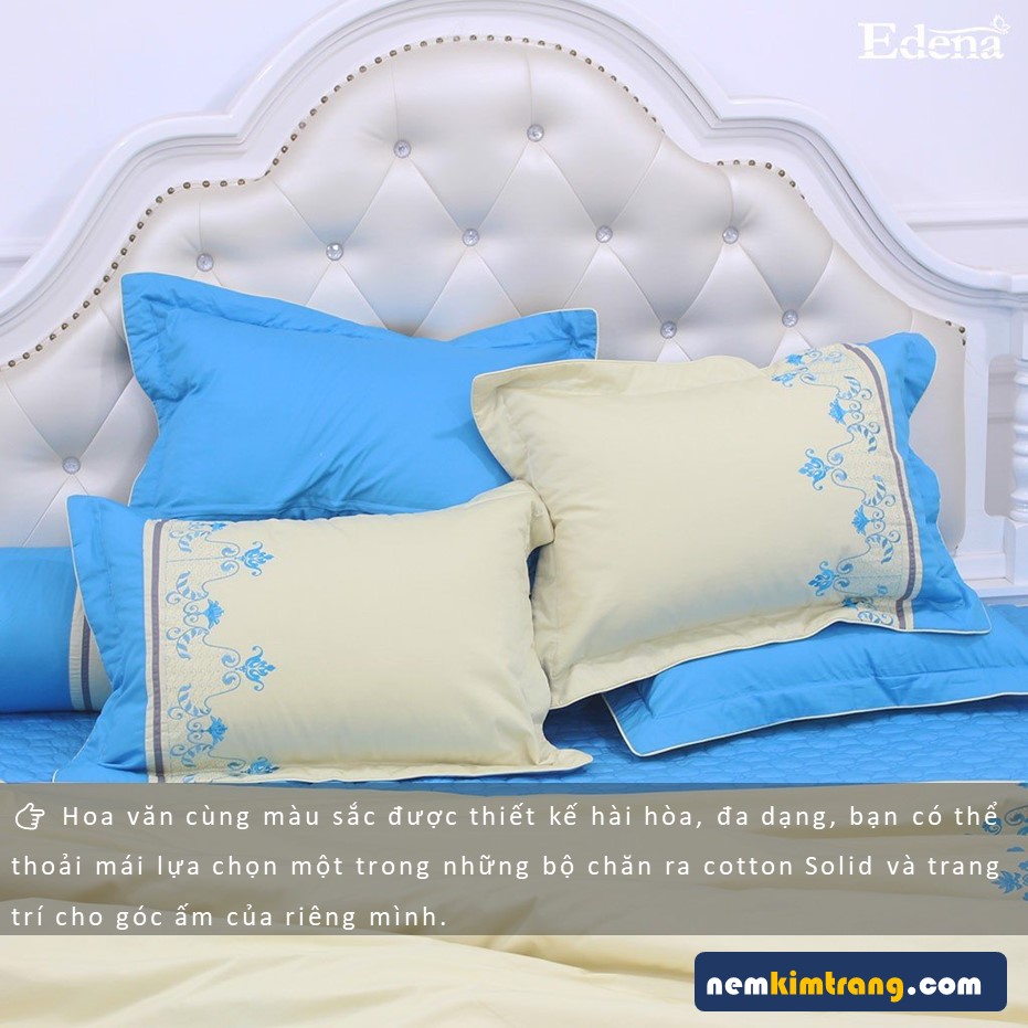 VỎ gối nằm Cotton Solid Edena - CHÍNH HÃNG, CAO CẤP