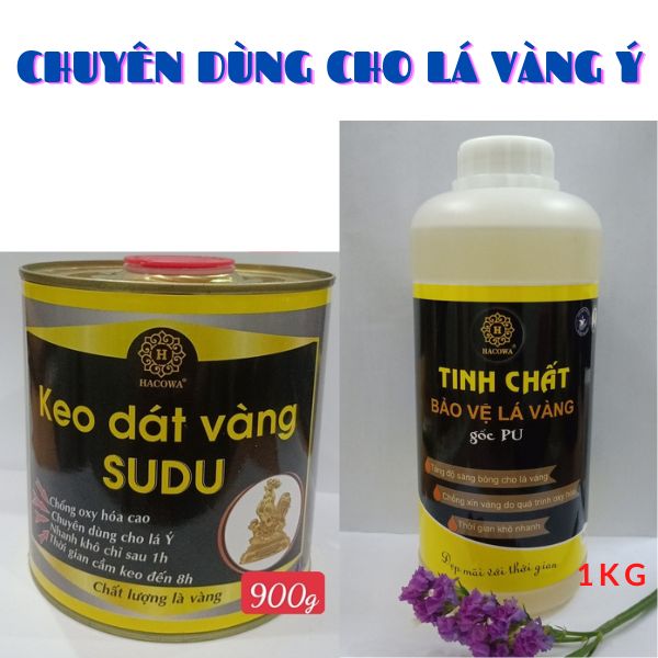 Combo keo dát vàng và tinh chất bảo vệ vàng chuyên dùng cho lá vàng Ý siêu đẹp