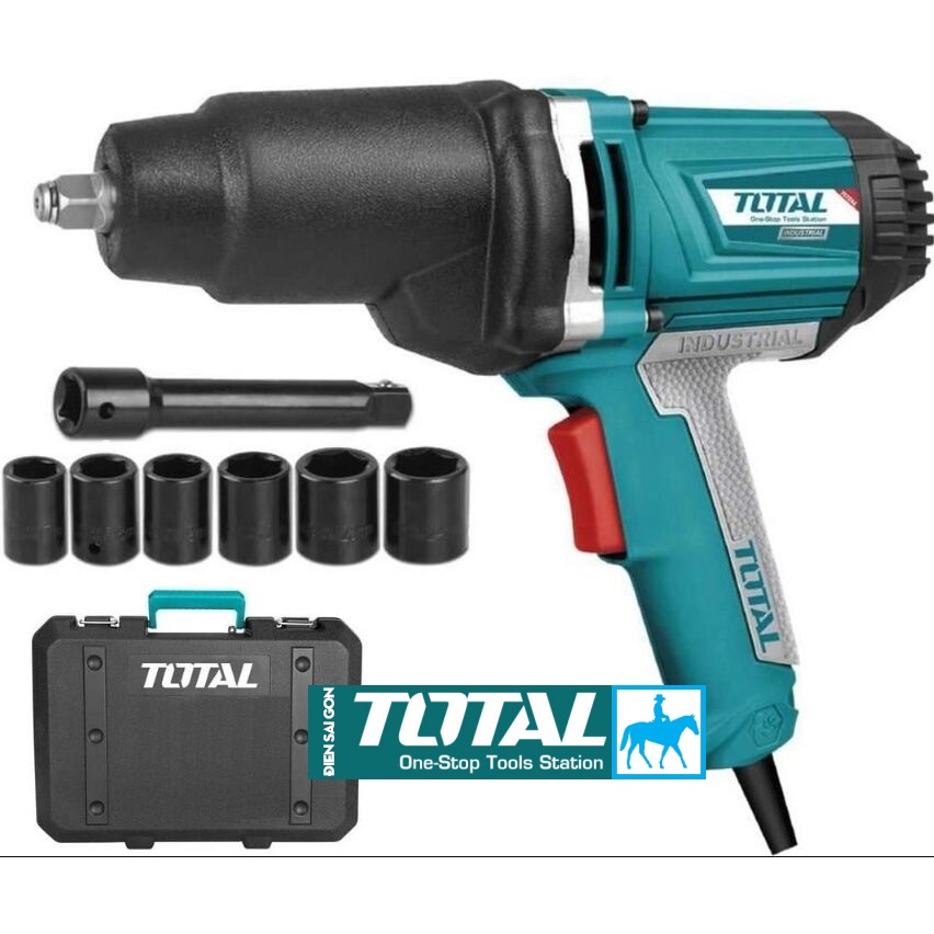 MÁY VẶN BU LÔNG ĐIỆN 1050W TOTAL TIW10101 Điện áp sử dụng: 220-240V~50/60Hz Tốc độ không tải: 2300/phút Đầu nối: 1/2” Mở được bu lông lớn nhất là M20 (30cm) Trọng lượng: 6kg