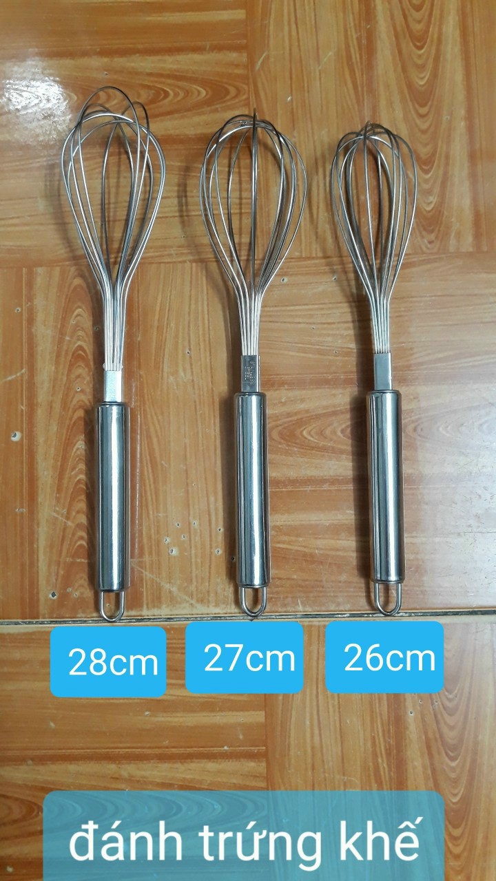 Cây đánh trứng Khế inox Que trộn bột đánh trứng bằng tay Size 26cm-27cm-28cm