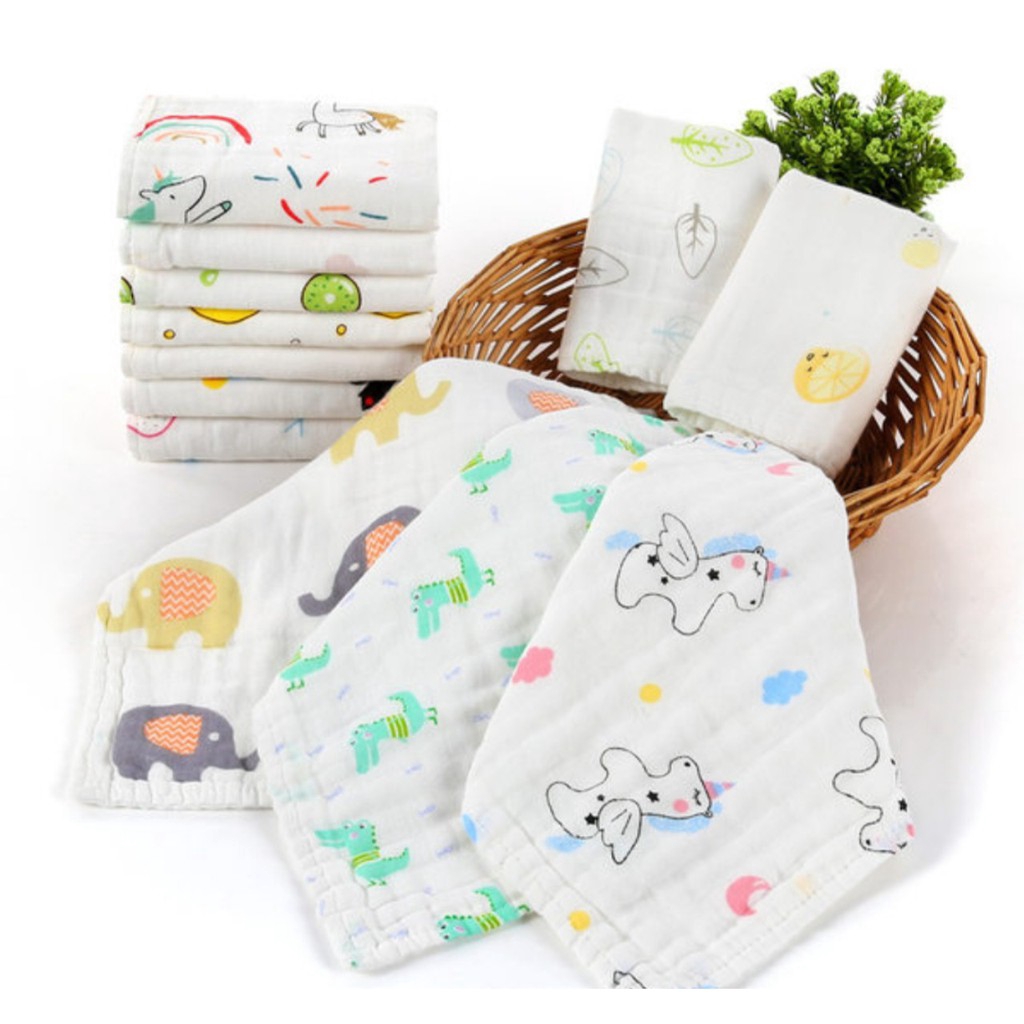 Khăn Mặt Xô 6 Lớp Rửa Mặt Cho Bé DOD93