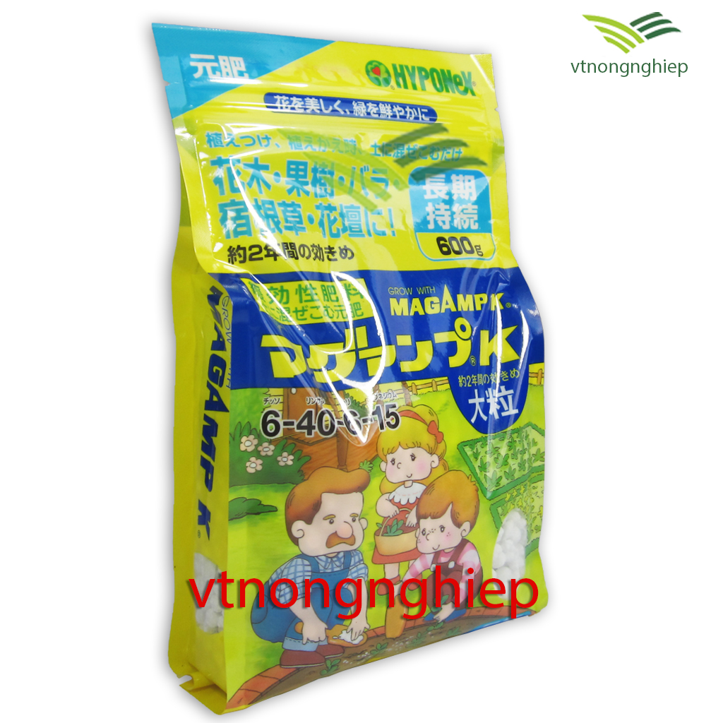 Phân bón Hyponex magamp-k  6-40-6-15, phân tan chậm Nhật Bản, phân bón cây cảnh ,gói 600g