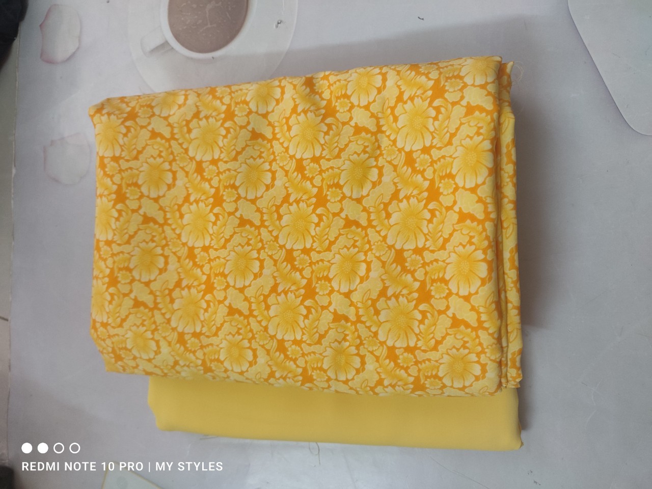 2m vải lụa lạnh, in hoa văn cỡ vừa giả gấm - lụa Mango chính phẩm