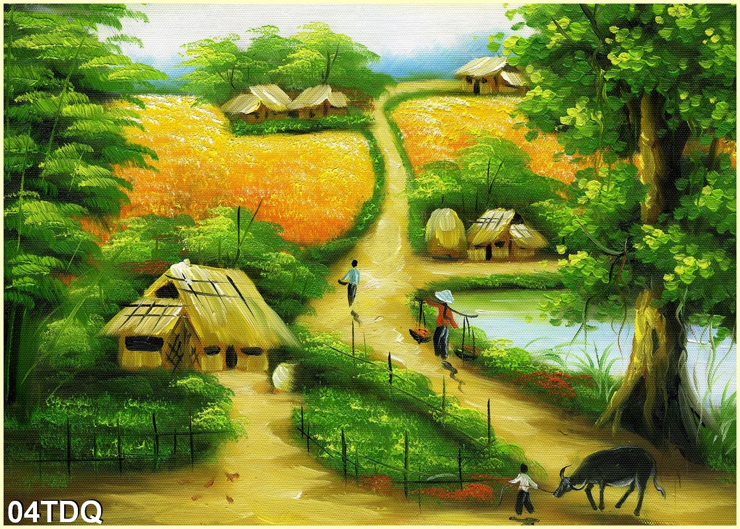 Chiêm ngưỡng vẻ đẹp hoang sơ của làng quê Việt Nam với bộ tranh dán tường phong cảnh đầy màu sắc và sống động. Những hình ảnh về đồng cỏ, con đường làng, những ngôi nhà cổ, hay những bức tranh về bà con làng đang làm việc đều sẽ mang đến cho bạn cảm giác như đang thực sự đứng giữa làng quê yên bình.