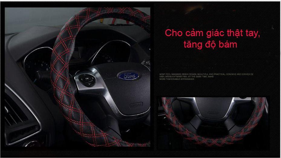 Bọc vô lăng da pu cao cấp size 38cm