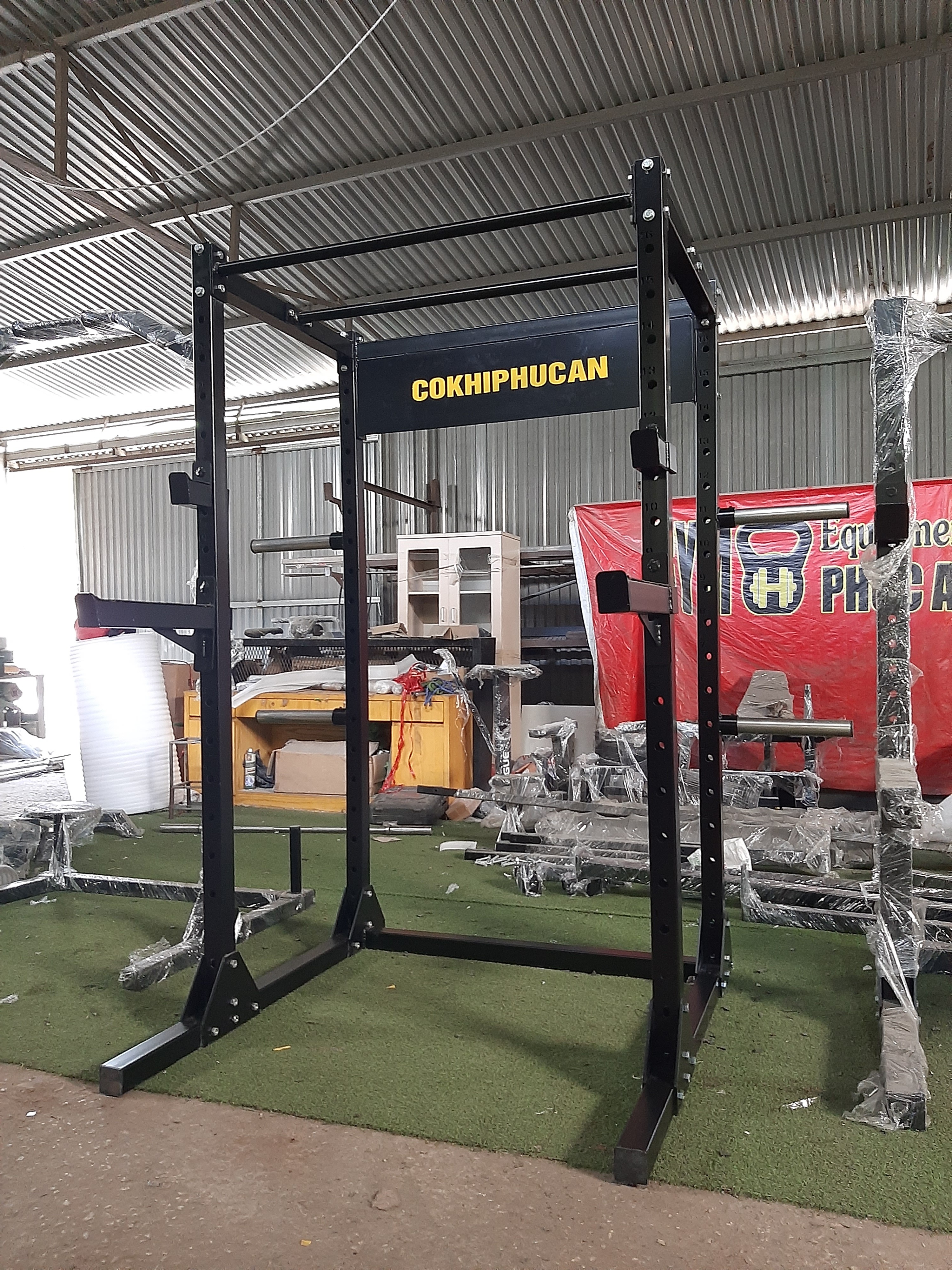 khung rack squat 4 cột