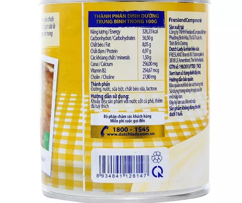 (HCM) SỮA ĐẶC CÔ GÁI HÀ LAN CAO CẤP LON 380G