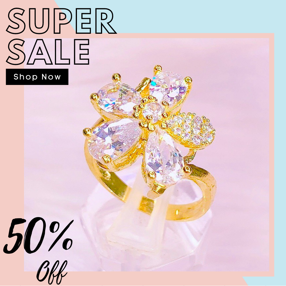 Nhẫn nữ nhẫn đá cao mạ vàng cao cấp Trang Sức Miga N133 - đeo làm công sở cực sang chảnh và quý phái