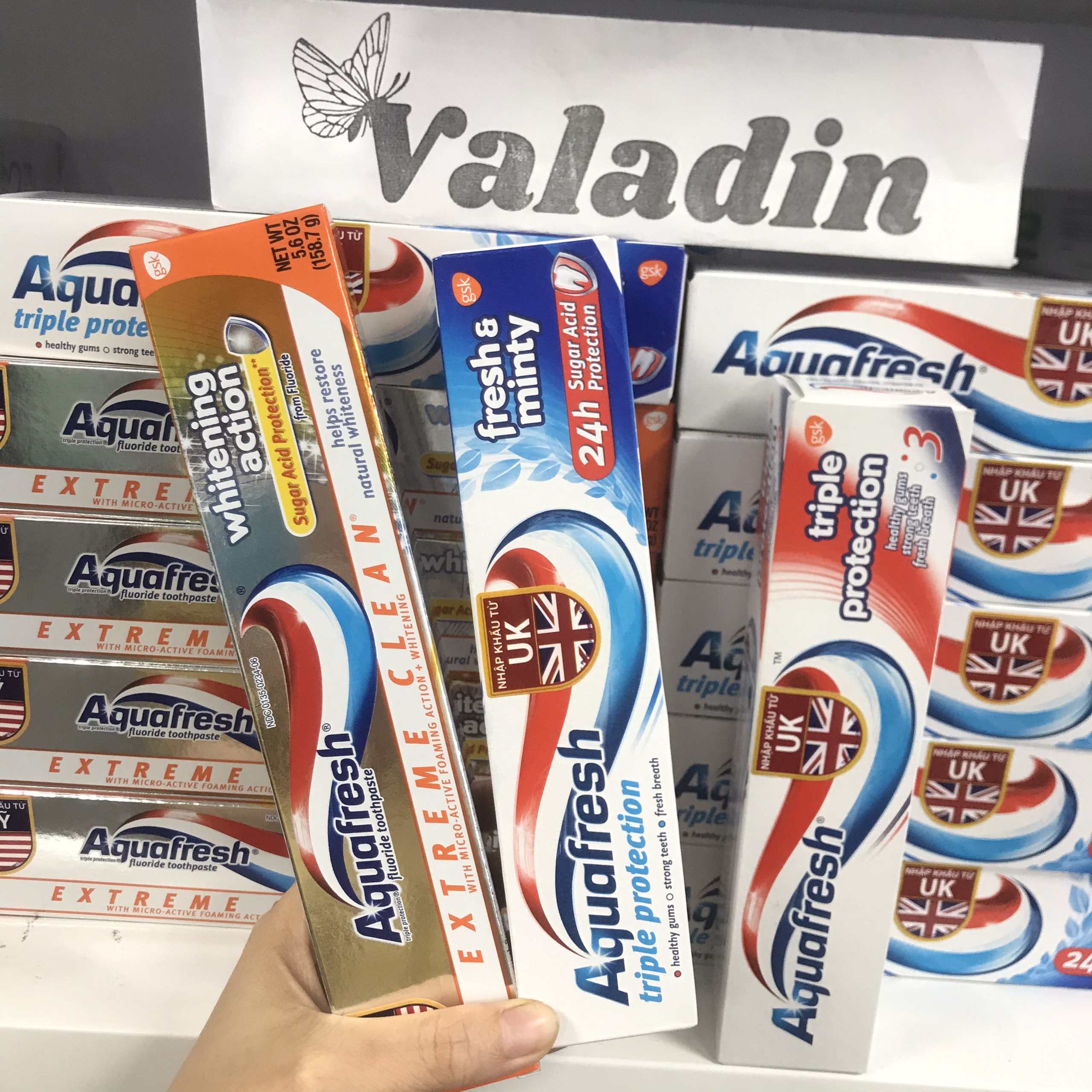 Toothpaste Aquafresh [US] Triple Protection/fresh mint/whitening action toothpaste white teeth kđr mint toothpaste-valadin