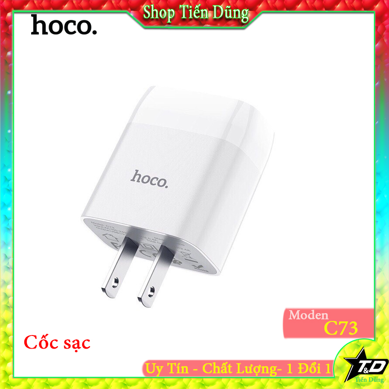 Cốc sạc 2 cổng và bộ cốc cáp sạc hoco c73 glorious 2.4a - chân lightning / micro-usb / type-c