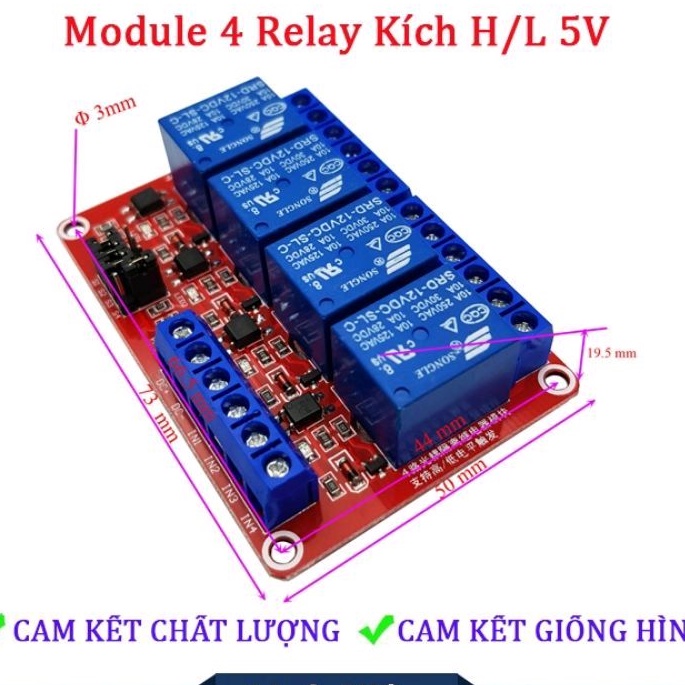 Module Relay 1/2/4 Kênh 5V /12v có opto cách ly