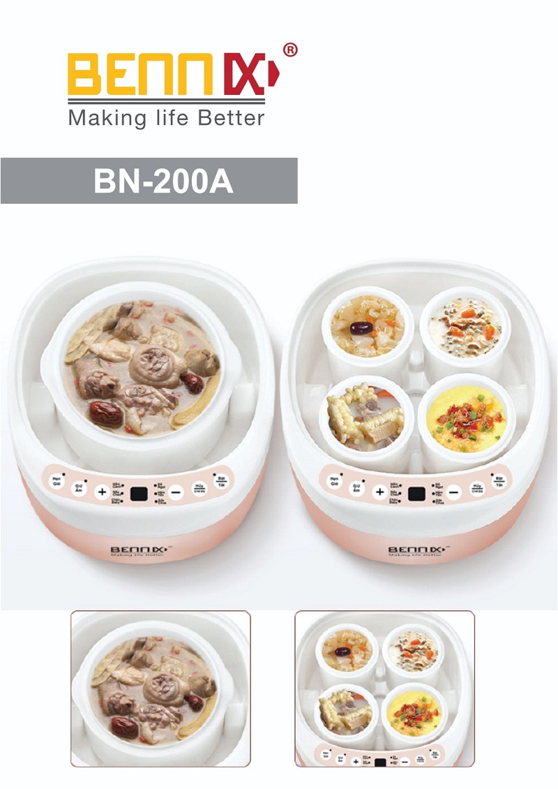 Nồi hầm cách thủy đa nằng Bennix BENNIX BN-200A 2L