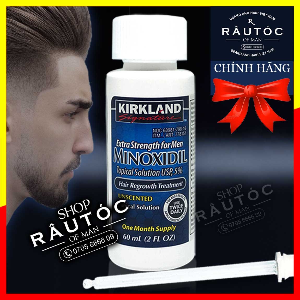 [HCM]RETINOL mix vào Minoxidil hỗ trợ mọc râu tóc