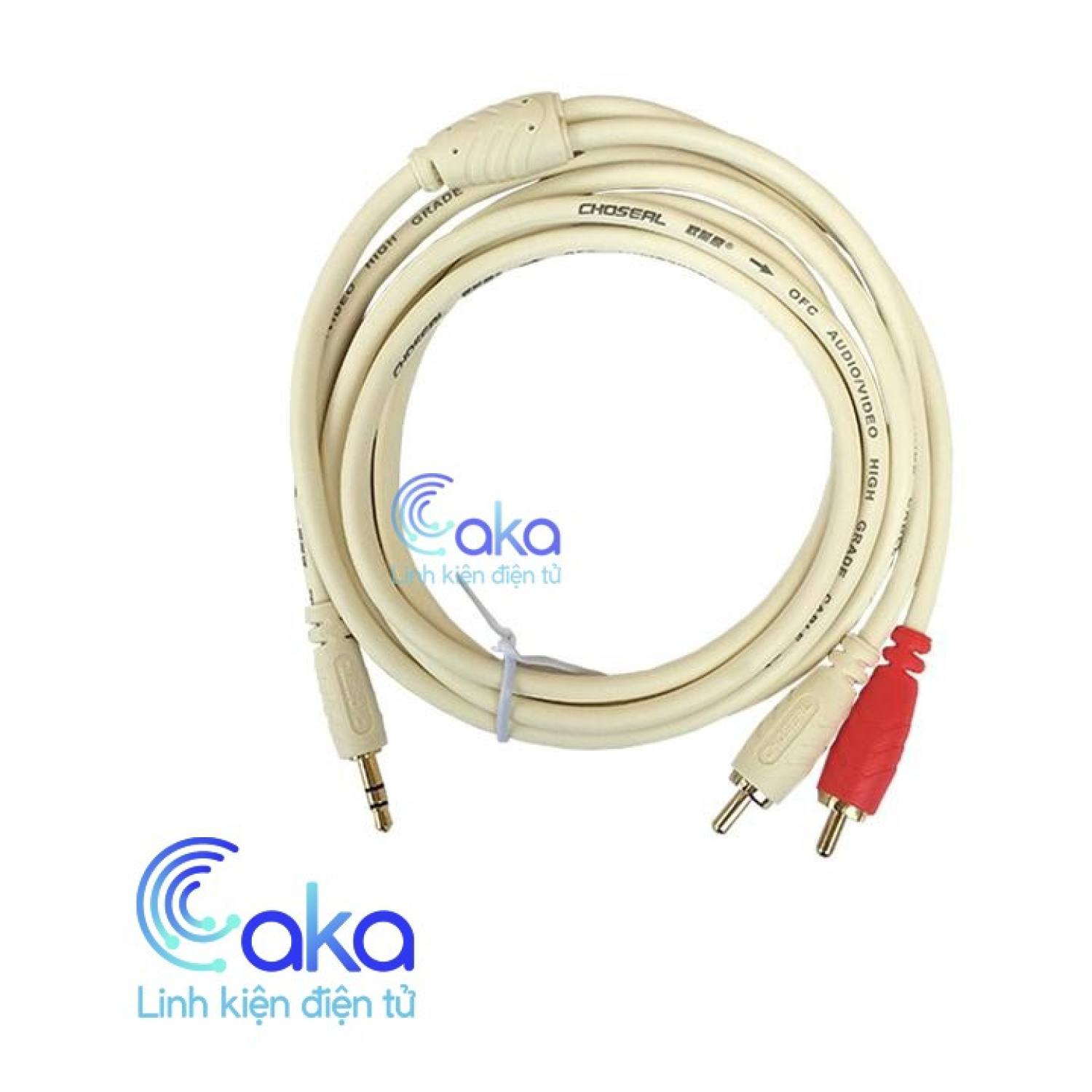Dây av âm thanh loa 1 đầu 3.5 ra 2 av loại tốt