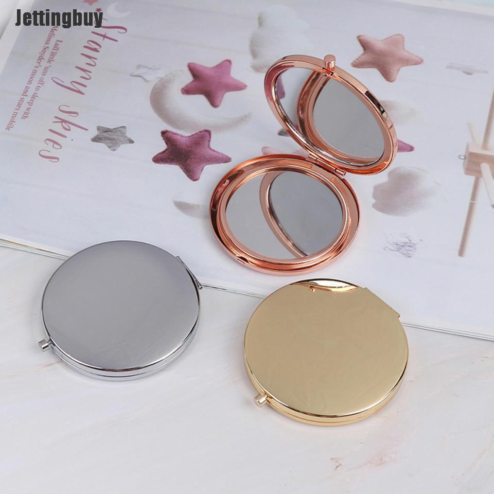 Gương trang điểm kiểu gấp bằng chất liệu hợp kim thiết nhỏ gọn đường kính 7cm thích hợp mang đi du lịch