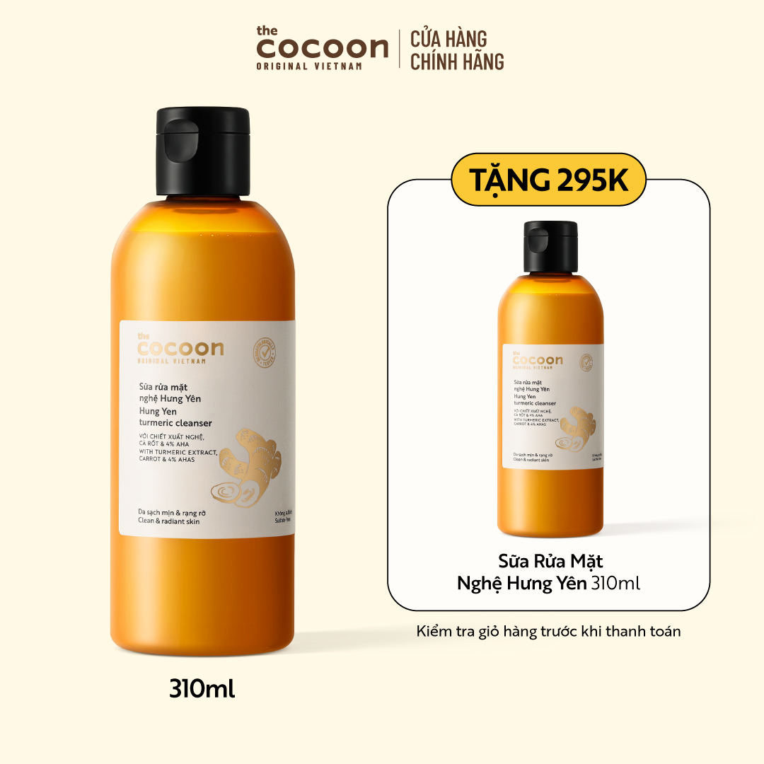 Bigsize - Sữa rửa mặt nghệ Hưng Yên Cocoon giúp da sạch mịn và rạng rỡ 310ml