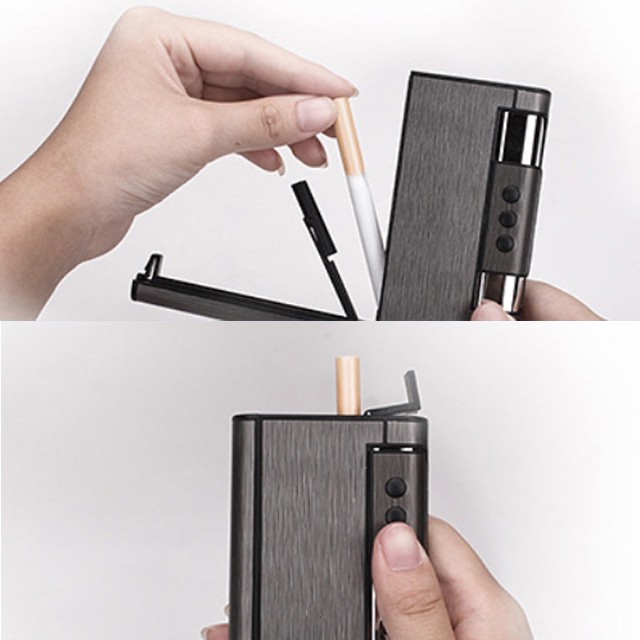 Hộp Quẹt|Bật Lửa Khè Lửa Xanh Kiêm Hộp Đựng Thuố.c 2in1