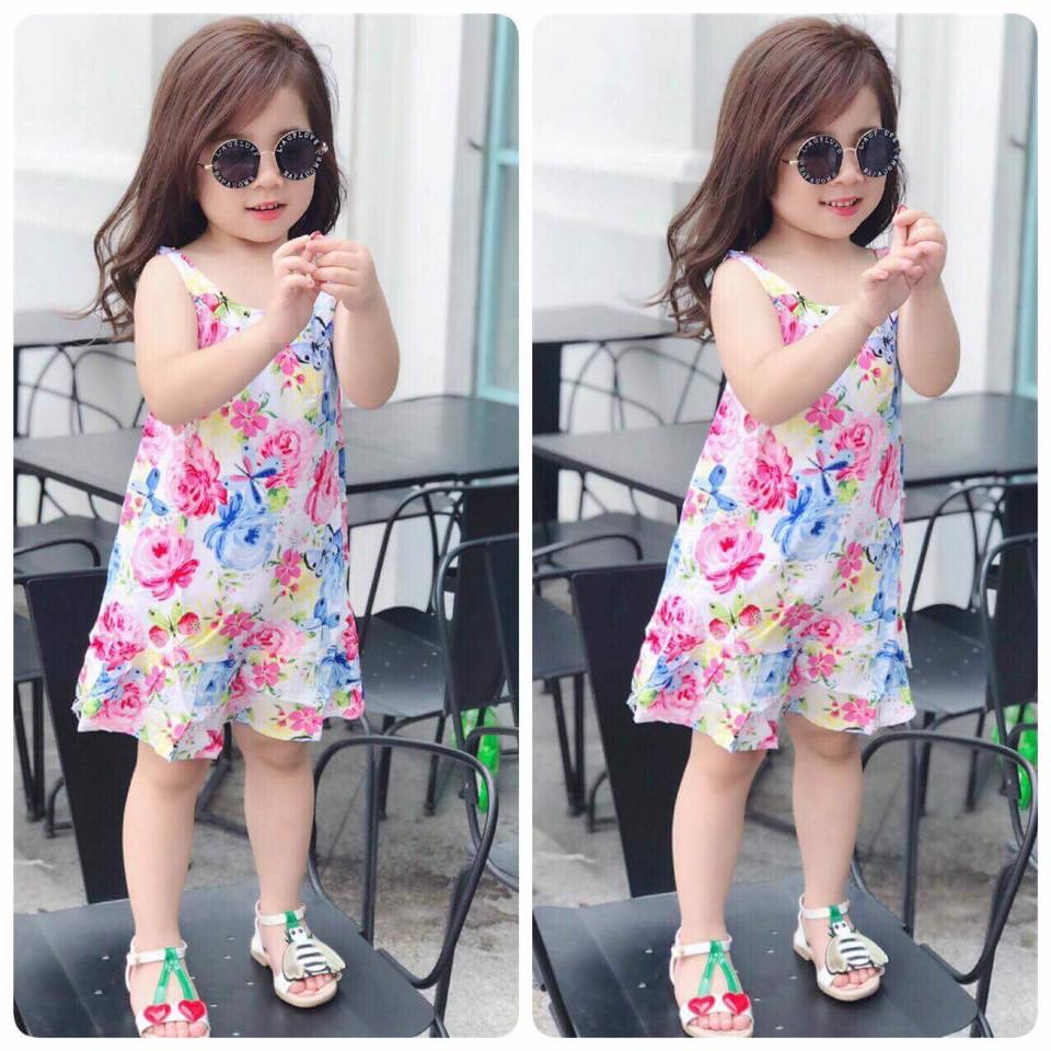[HCM]Váy lanh lụa 2 dây cho bé