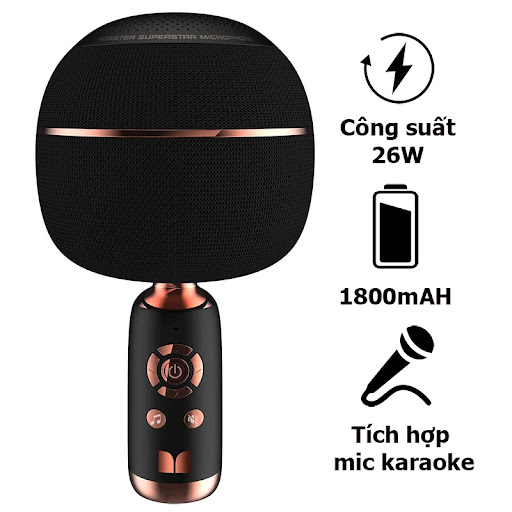 Micro kèm loa bluetooth Monster M97, công suất 26W, Bluetooth 5.0