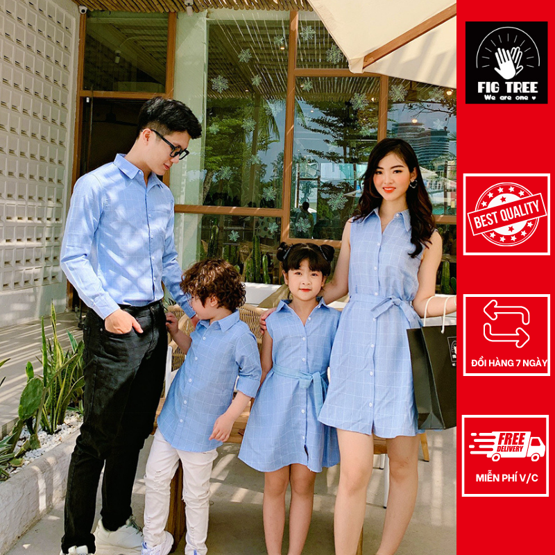 Mẫu áo gia đình du xuân FIG TREE cực sang full size