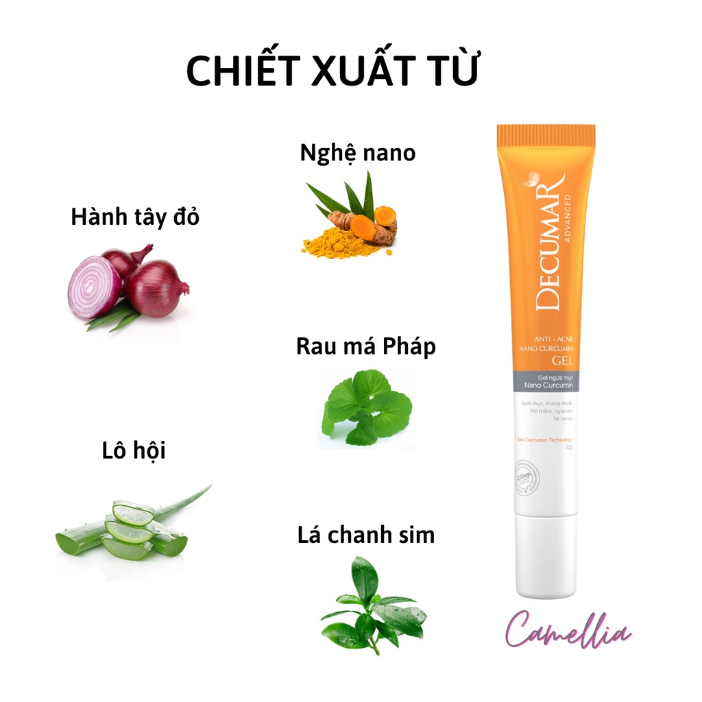 Gel Ngừa Mụn Giảm Thâm Nano Nghệ Decumar Advanced - 20gr