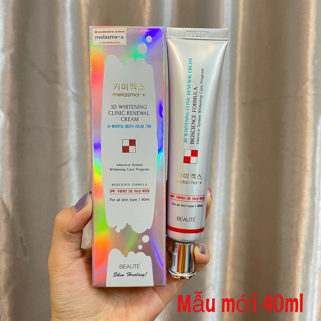 Mẫu Mới Kem Giảm Thâm Nám Và Tàn Nhang Melasma-X 3D Whitening Clinic Cream 40ml