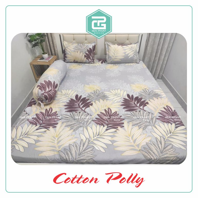 Bộ ga gối Cotton Poly (4 món) Loại 1 ( 1 ga + 1 áo ôm + 2 gối nằm)