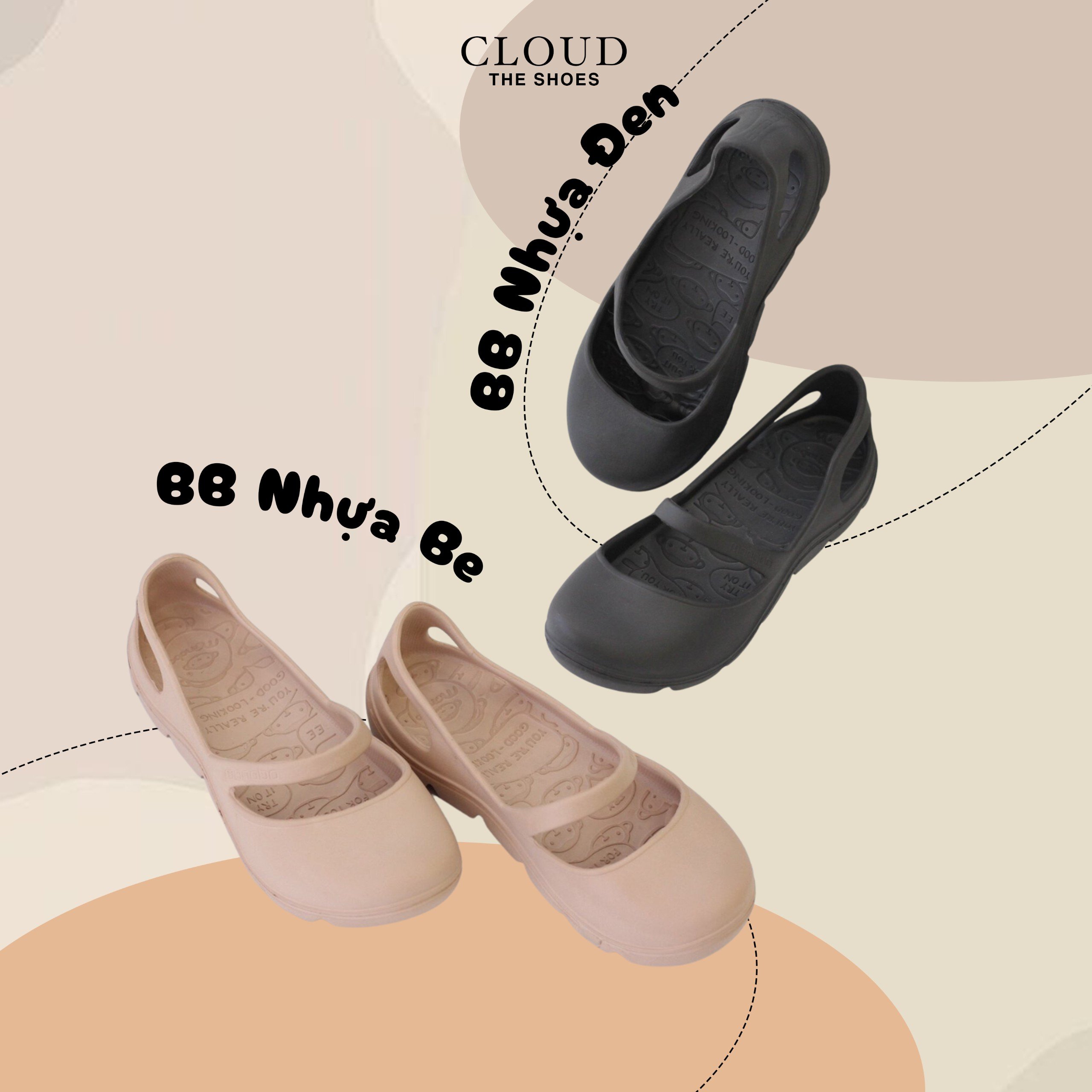 Giày nhựa bít mũi mũi tròn
