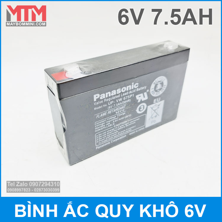 Bình ắc quy khô 6V 7.5Ah