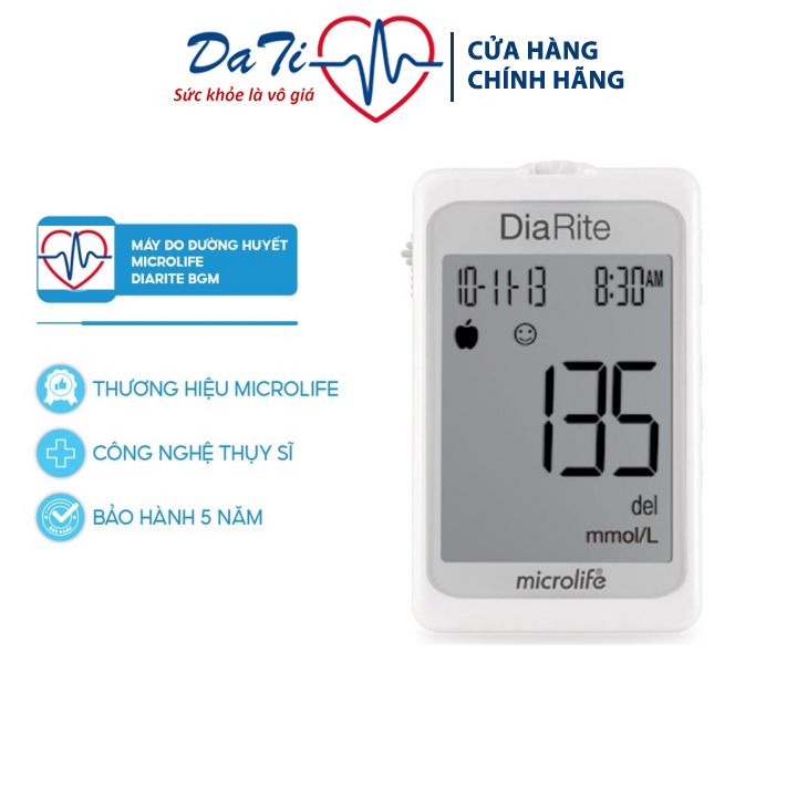 Máy Đo Đường Huyết MICROLIFE Diarite BGM (Máy + 50 Que Thử) -  Dati_Medical