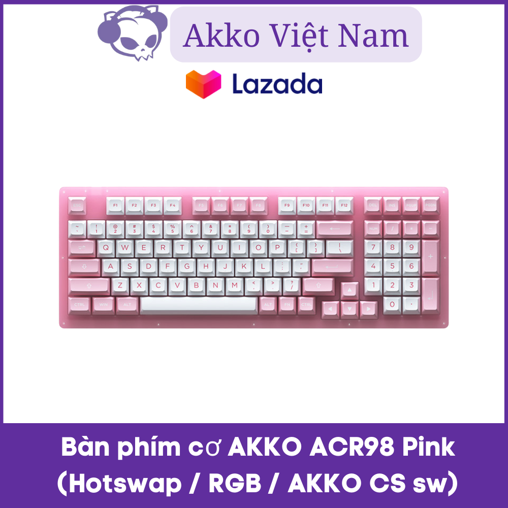 Bàn phím cơ AKKO ACR98 Pink (Hotswap / RGB / AKKO CS sw Jelly Pink)