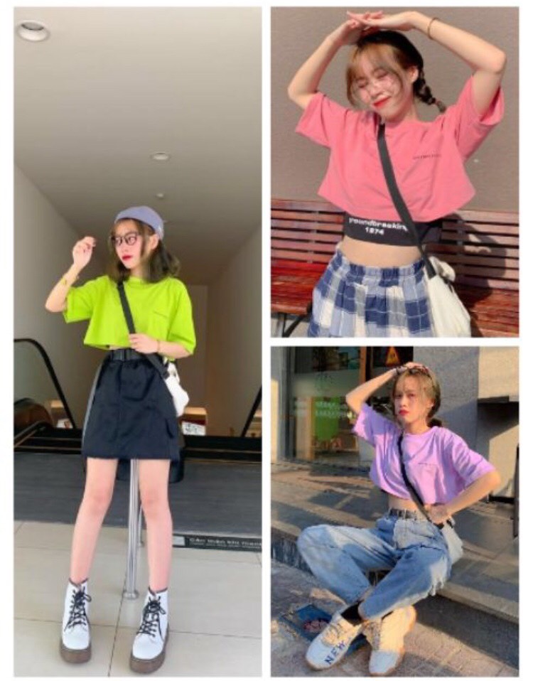 Áo croptop nữ siêu cá tính [set 2 món]