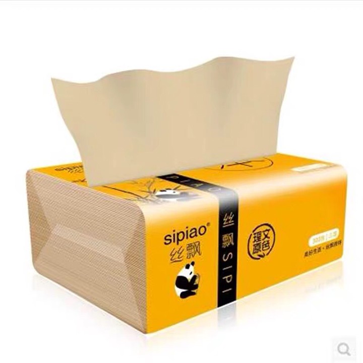Giấy ăn than tre gấu trúc DAI SIPIAO giấy dai bền bền đẹp không chất tẩy trắng