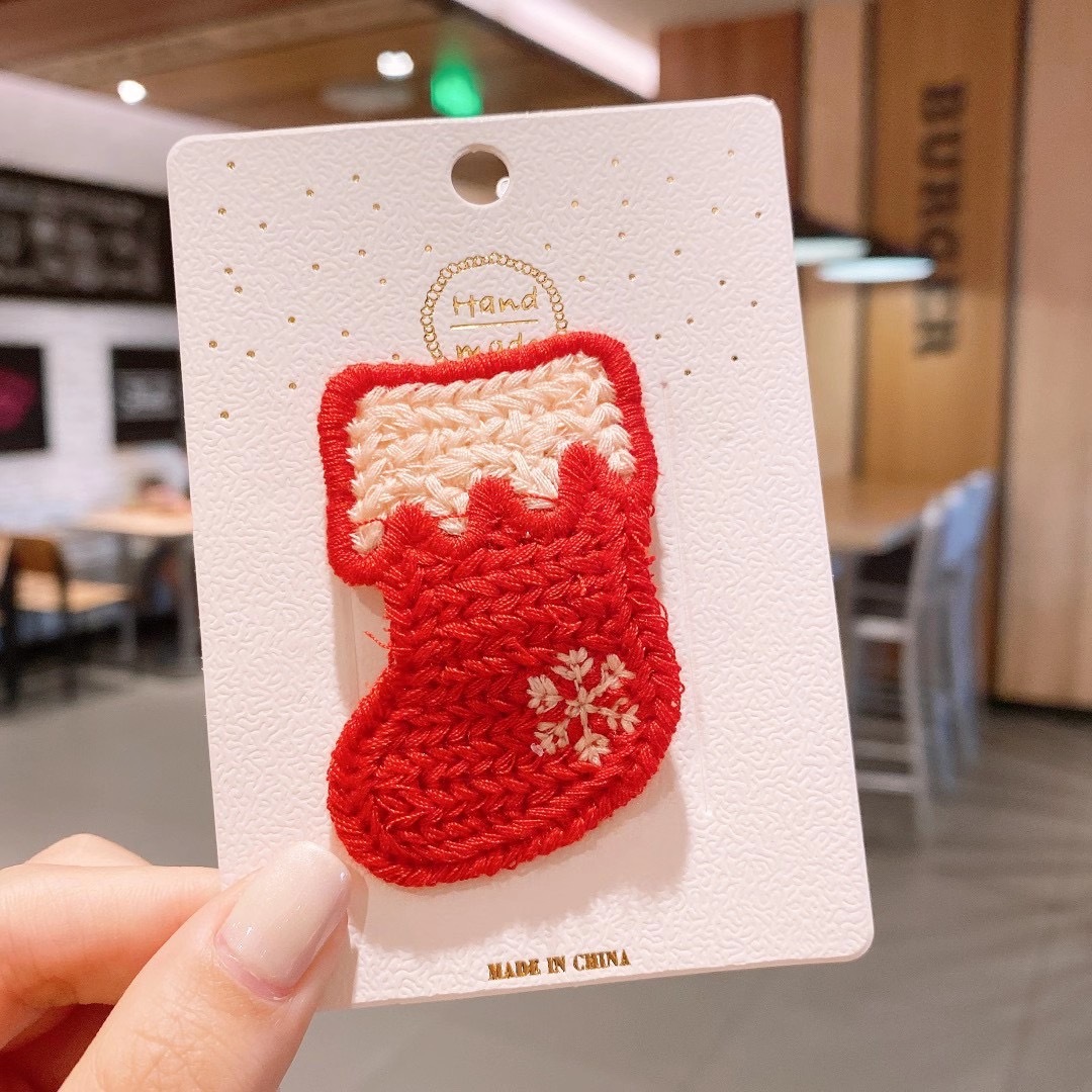 [HCM]Kẹp Tóc Đan Len Handmade Noel Siêu Xinh Hot Trend 2021 Mẫu ngẫu nhiên - kireicos