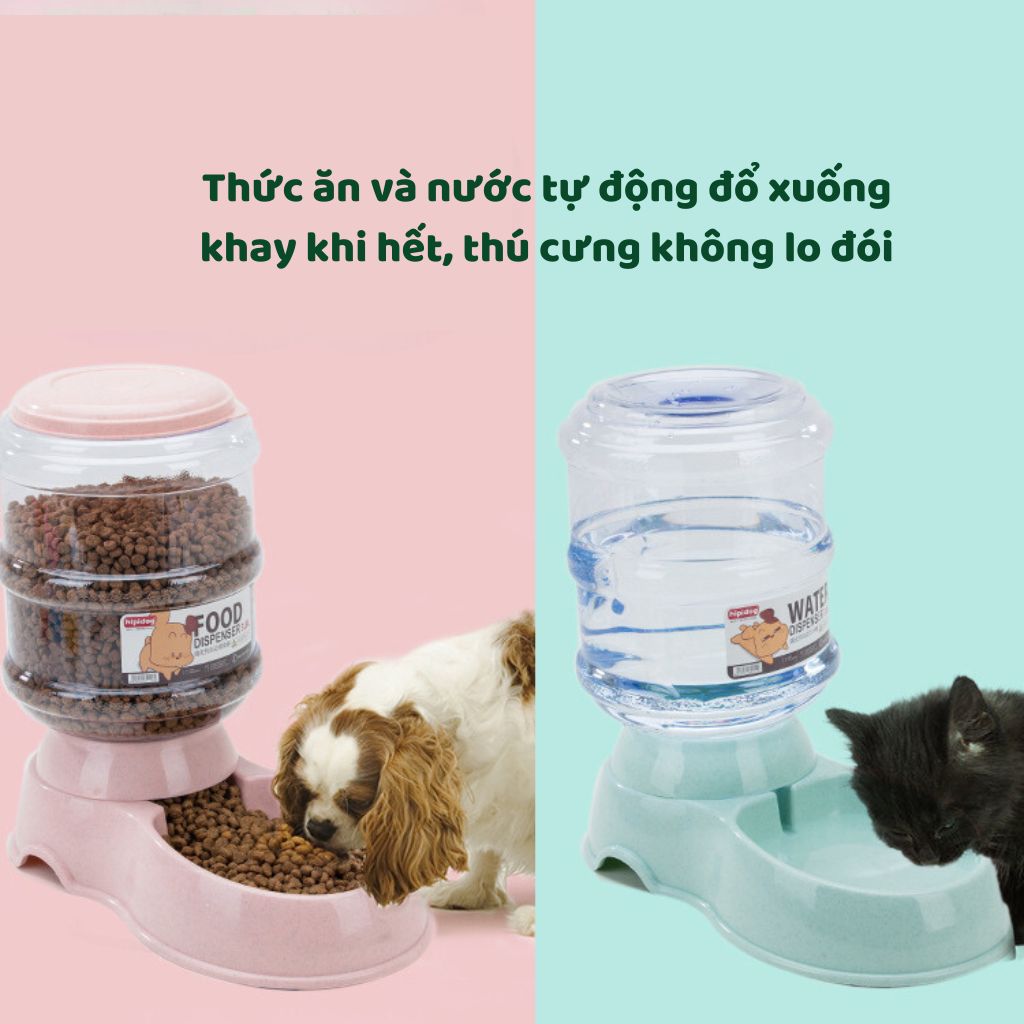 Bình Đựng Thức Ăn Cho Chó Dung Tích Lớn Máy Uống Nước Máy Uống Nước Cho Mèo Máy Cho Thức Ăn Tự Động Cho Thú Cưng Bát Cho Mèo 3.8L Cho Uống Nước