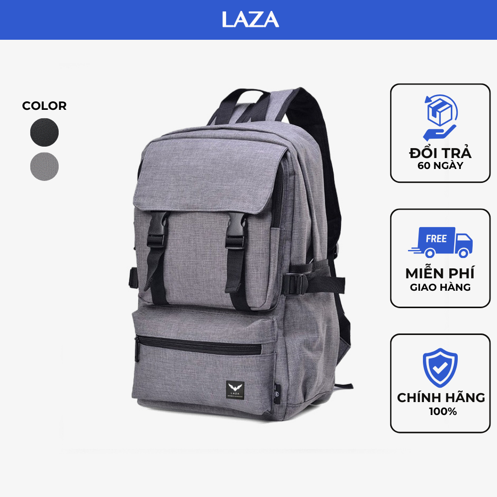 Balo Nam Nữ Thời Trang Hàn Quốc LAZA 289 chứa được laptop 15.6inch , có nhiều ngăn  - Chính Hãng Phân Phối
