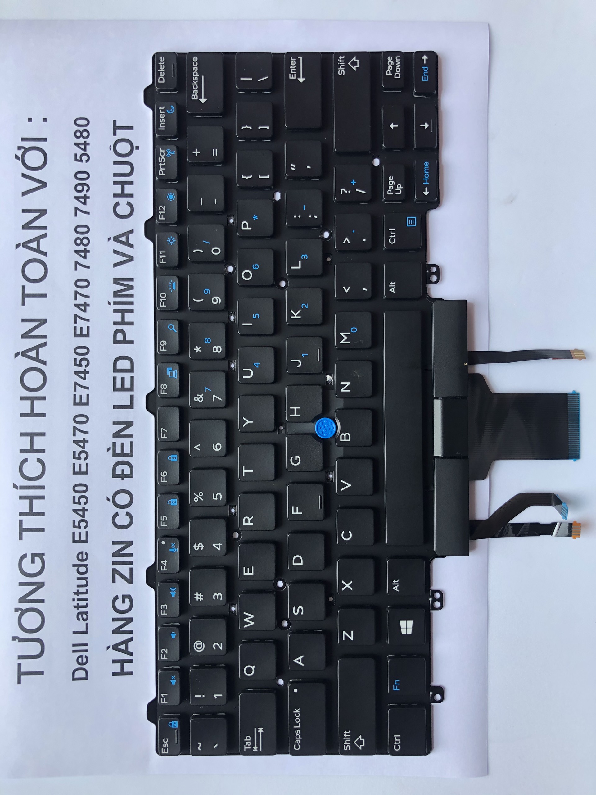 [HCM]Bàn Phím cho Laptop  Dell Latitude E5450 E5470 E5450 E7470 7480 7490 5480 Hàng Zin Có Chuột Bảo Hành 12 Tháng Toàn Quốc