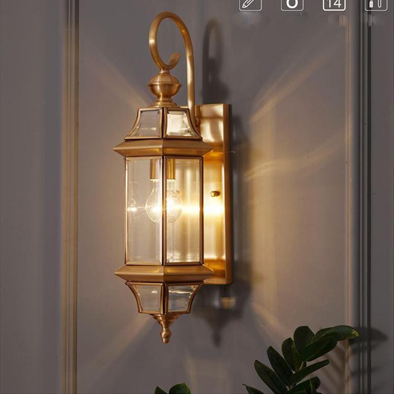 Đèn gắn tường đồng kính trang trí COROMA cao cấp kèm bóng LED chuyên dụng