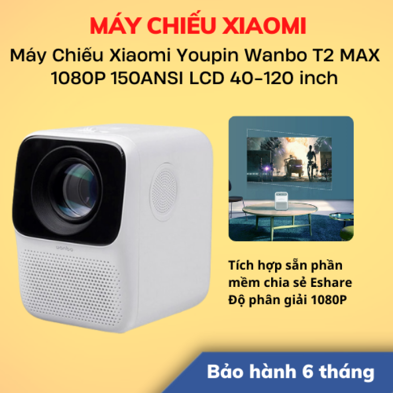 Bảng giá [Hoả Tốc 4h - HCM] Máy Chiếu Xiaomi Youpin Wanbo T2 MAX 1080P 150ANSI LCD 40-120inch | Hàng Chính Hãng | Bảo Hành 6 Tháng | LSB Store