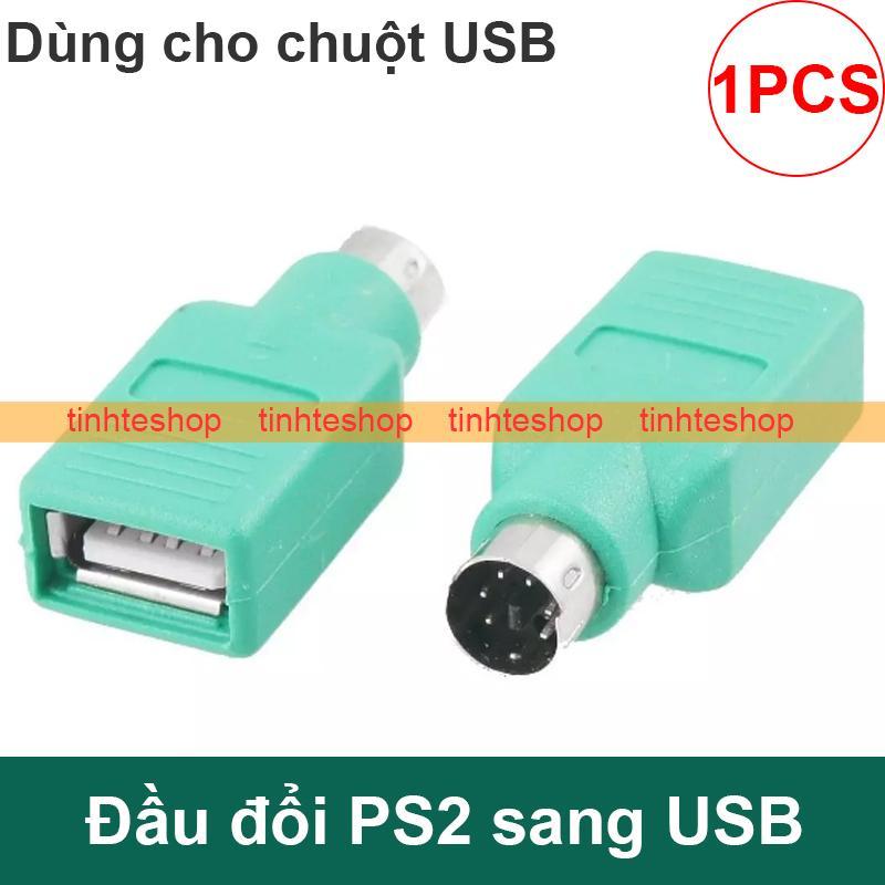 Bảng giá Đầu đổi PS2 đực ra USB cái - Đầu cắm cổng tròn PS2 ra USB dùng chuột USB trên PC cổng PS2 (1 chiếc) Phong Vũ