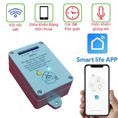 Bộ điều khiển wifi 1thiết bị 30a htc smart wifi smart life app- 1ch-wifi-30a