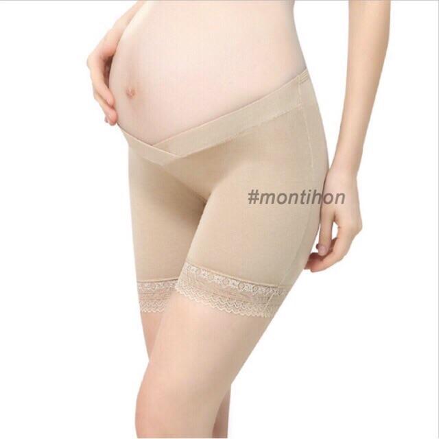 Quần đùi bầu mặc váy cạp chéo