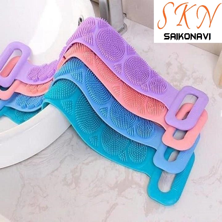 Dây tắm cọ, chà lưng 2 mặt bằng silicon đa năng-dây tắm cọ lưng silicon-chà lưng silicon 2 mặt siêu mềm mịn tẩy tế bào chết